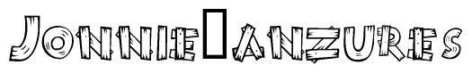 The clipart image shows the name Jonnie anzures stylized to look as if it has been constructed out of wooden planks or logs. Each letter is designed to resemble pieces of wood.