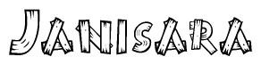 The clipart image shows the name Janisara stylized to look like it is constructed out of separate wooden planks or boards, with each letter having wood grain and plank-like details.