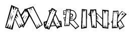 The clipart image shows the name Marink stylized to look like it is constructed out of separate wooden planks or boards, with each letter having wood grain and plank-like details.