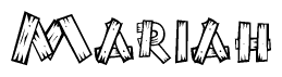 The clipart image shows the name Mariah stylized to look like it is constructed out of separate wooden planks or boards, with each letter having wood grain and plank-like details.