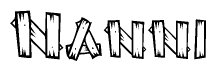 The clipart image shows the name Nanni stylized to look like it is constructed out of separate wooden planks or boards, with each letter having wood grain and plank-like details.
