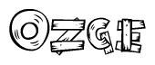 The clipart image shows the name Ozge stylized to look as if it has been constructed out of wooden planks or logs. Each letter is designed to resemble pieces of wood.