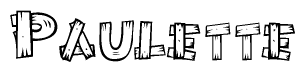 The clipart image shows the name Paulette stylized to look like it is constructed out of separate wooden planks or boards, with each letter having wood grain and plank-like details.