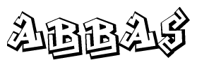 The clipart image features a stylized text in a graffiti font that reads Abbas.