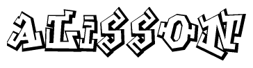 The clipart image features a stylized text in a graffiti font that reads Alisson.