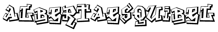 The clipart image features a stylized text in a graffiti font that reads Albertaesquibel.