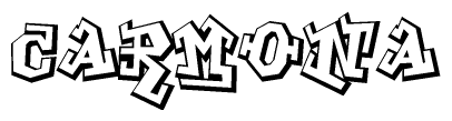 The clipart image features a stylized text in a graffiti font that reads Carmona.