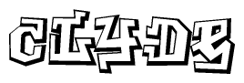 The clipart image features a stylized text in a graffiti font that reads Clyde.