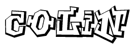 The clipart image depicts the word Colin in a style reminiscent of graffiti. The letters are drawn in a bold, block-like script with sharp angles and a three-dimensional appearance.
