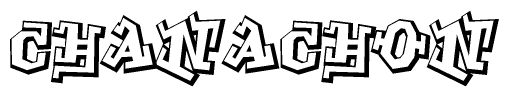 The clipart image depicts the word Chanachon in a style reminiscent of graffiti. The letters are drawn in a bold, block-like script with sharp angles and a three-dimensional appearance.