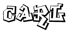 The clipart image depicts the word Carl in a style reminiscent of graffiti. The letters are drawn in a bold, block-like script with sharp angles and a three-dimensional appearance.