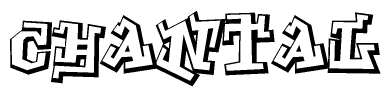 The clipart image features a stylized text in a graffiti font that reads Chantal.