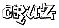 The clipart image depicts the word Cruz in a style reminiscent of graffiti. The letters are drawn in a bold, block-like script with sharp angles and a three-dimensional appearance.