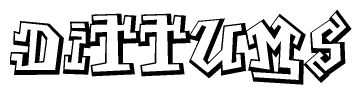 The clipart image features a stylized text in a graffiti font that reads Dittums.
