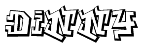 The clipart image features a stylized text in a graffiti font that reads Dinny.