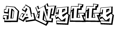The clipart image depicts the word Danelle in a style reminiscent of graffiti. The letters are drawn in a bold, block-like script with sharp angles and a three-dimensional appearance.
