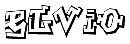 The clipart image features a stylized text in a graffiti font that reads Elvio.