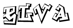 The clipart image features a stylized text in a graffiti font that reads Elva.