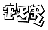 The clipart image depicts the word Fer in a style reminiscent of graffiti. The letters are drawn in a bold, block-like script with sharp angles and a three-dimensional appearance.