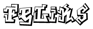 The clipart image features a stylized text in a graffiti font that reads Feliks.