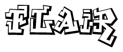 The clipart image features a stylized text in a graffiti font that reads Flair.