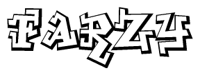 The clipart image features a stylized text in a graffiti font that reads Farzy.