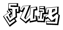 The clipart image features a stylized text in a graffiti font that reads Juie.