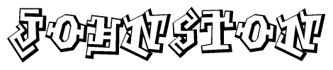 The clipart image depicts the word Johnston in a style reminiscent of graffiti. The letters are drawn in a bold, block-like script with sharp angles and a three-dimensional appearance.