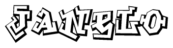 The clipart image features a stylized text in a graffiti font that reads Janelo.