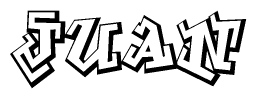 The clipart image features a stylized text in a graffiti font that reads Juan.