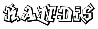 The clipart image features a stylized text in a graffiti font that reads Kandis.