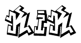 The clipart image features a stylized text in a graffiti font that reads Kik.
