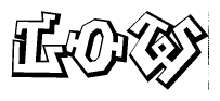 The clipart image depicts the word Low in a style reminiscent of graffiti. The letters are drawn in a bold, block-like script with sharp angles and a three-dimensional appearance.