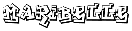 The image is a stylized representation of the letters Maribelle designed to mimic the look of graffiti text. The letters are bold and have a three-dimensional appearance, with emphasis on angles and shadowing effects.