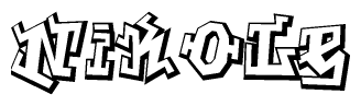 The clipart image features a stylized text in a graffiti font that reads Nikole.