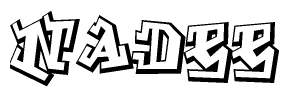 The clipart image features a stylized text in a graffiti font that reads Nadee.