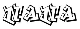 The clipart image features a stylized text in a graffiti font that reads Nana.