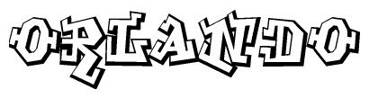 The clipart image features a stylized text in a graffiti font that reads Orlando.