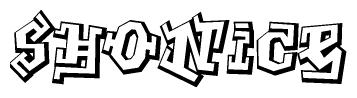 The clipart image features a stylized text in a graffiti font that reads Shonice.
