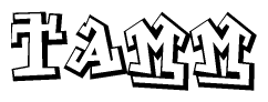 The clipart image depicts the word Tamm in a style reminiscent of graffiti. The letters are drawn in a bold, block-like script with sharp angles and a three-dimensional appearance.