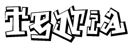 The clipart image features a stylized text in a graffiti font that reads Tenia.