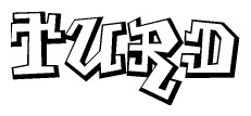 The clipart image features a stylized text in a graffiti font that reads Turd.