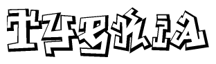 The clipart image features a stylized text in a graffiti font that reads Tyekia.
