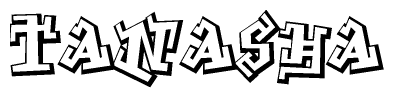 The clipart image features a stylized text in a graffiti font that reads Tanasha.