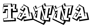 The clipart image features a stylized text in a graffiti font that reads Tanna.