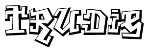 The clipart image features a stylized text in a graffiti font that reads Trudie.