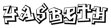The clipart image features a stylized text in a graffiti font that reads Yasbeth.