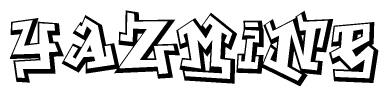 The clipart image features a stylized text in a graffiti font that reads Yazmine.