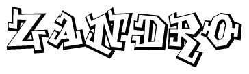 The clipart image features a stylized text in a graffiti font that reads Zandro.