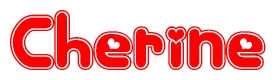 The image displays the word Cherine written in a stylized red font with hearts inside the letters.